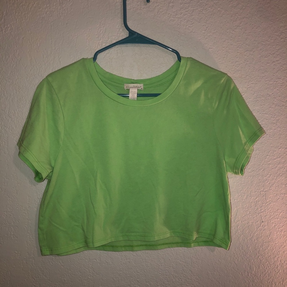 green crop top